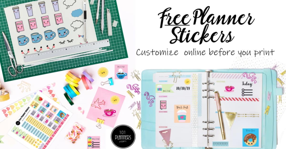 FREE printable planner stickers, Customizable!